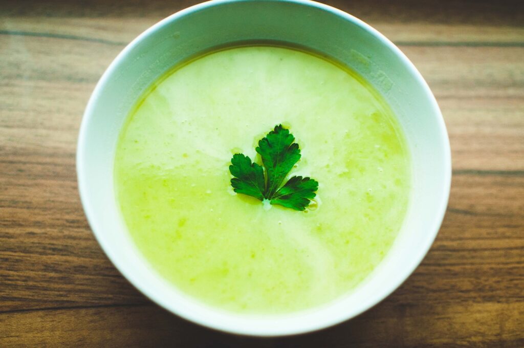 Frozen pea soup